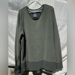 L.L. Bean, Cozy Split Hem Sweatshirt Women's Plus, Shadow Green Heather, 3X
